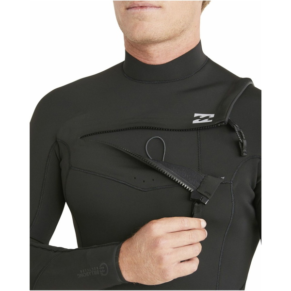 2024 Billabong Mens Absolute 2mm Chest Zip GBS Long Sleeve Shorty Wetsuit ABYW400118 - Black